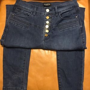 Bebe high waisted button up super skinny jeans.